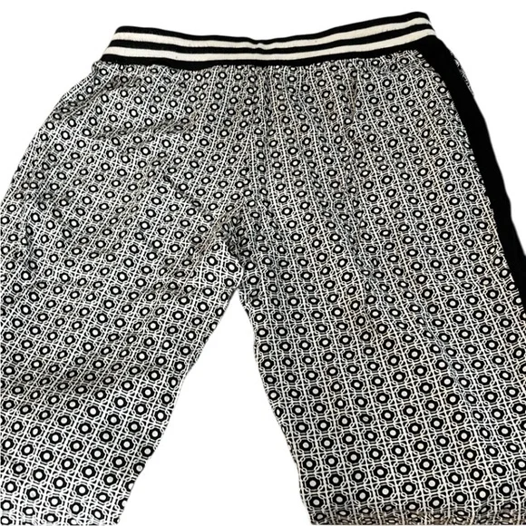 Vanilla Star size large Black & White print silky joggers black tux strip - Picture 12 of 14